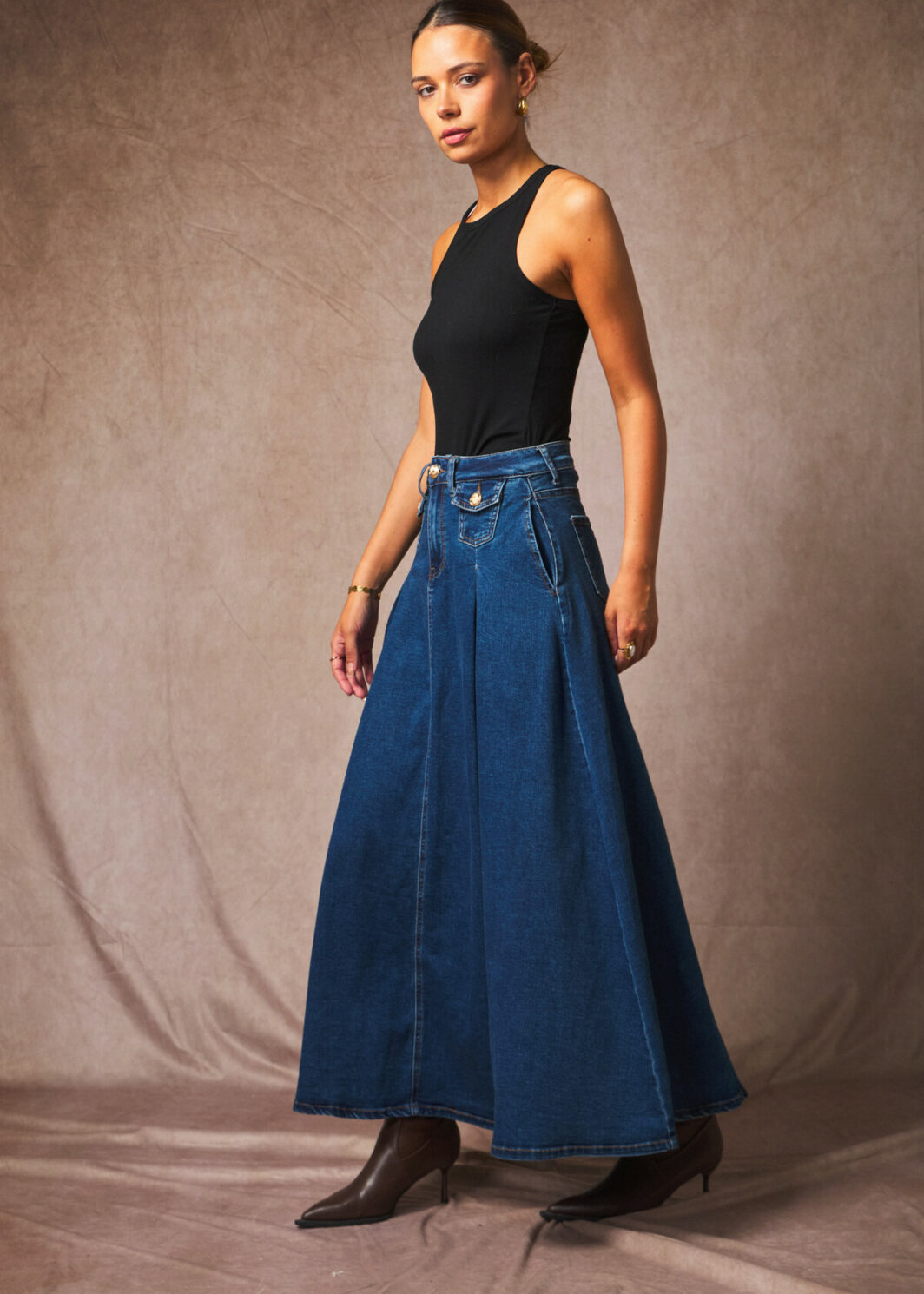 Jupe longue en jean femme