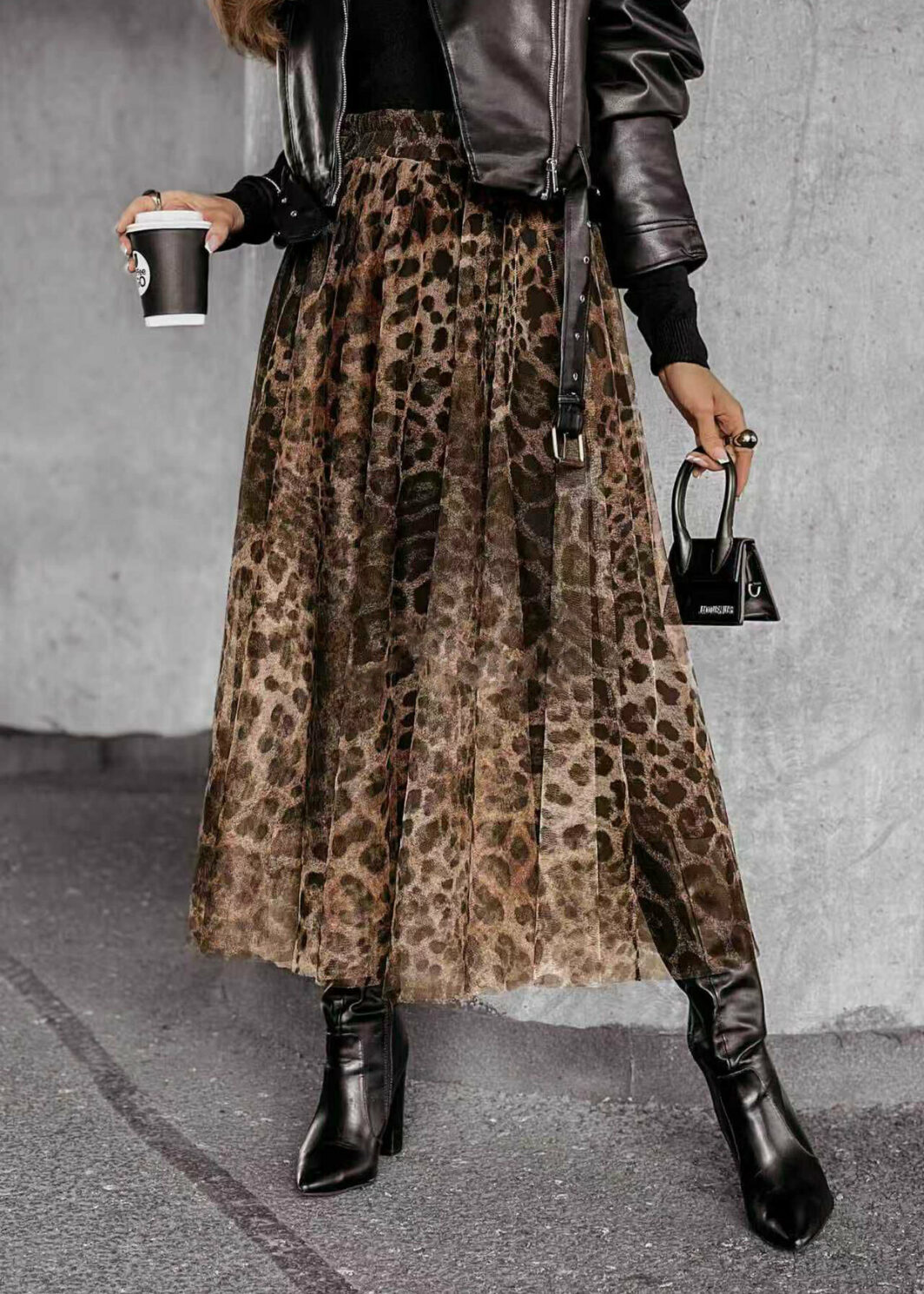 Jupe imprimée en tulle